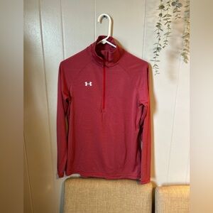 Ladies Under Armour Heatgear Loose Fit 1/4 zip L/S Pullover Size Small